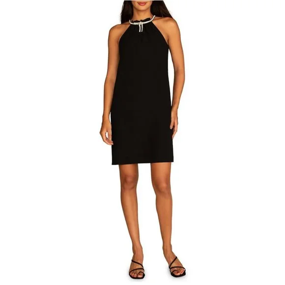 NEW Size 8 Women's Trina Turk Katie Halterneck Shift Dress - Black - Picture 4 of 5